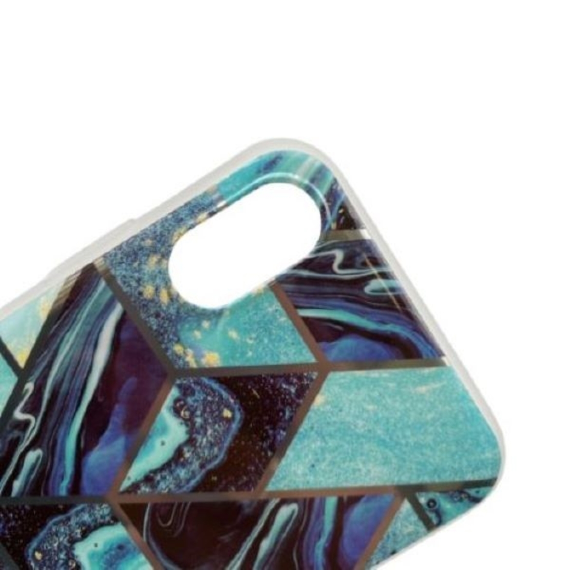 Husa protectie pentru Apple iPhone X/XS Soft IMD TPU Marble Geometric Albastru