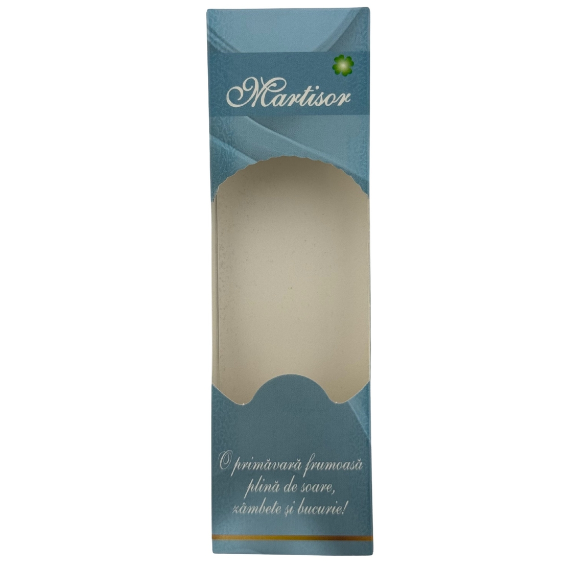 Set 100 Bucati Ambalaje de Carton pentru Martisoare, Flippy, Cutii Brosa, Model Primavara, Albastru