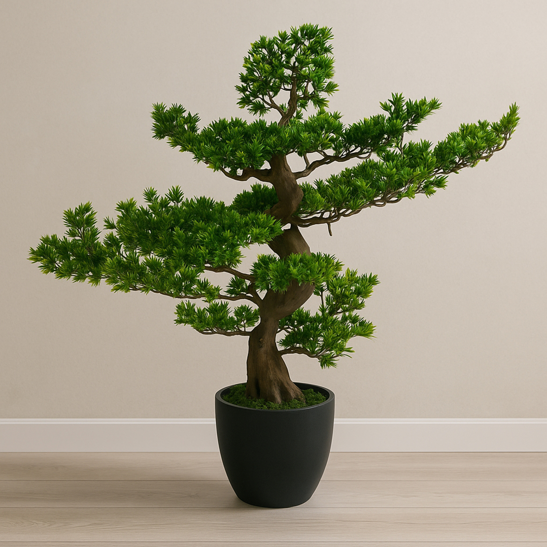 Bonsai artificial Atmosphera in ghiveci ceramic, 80 cm, verde