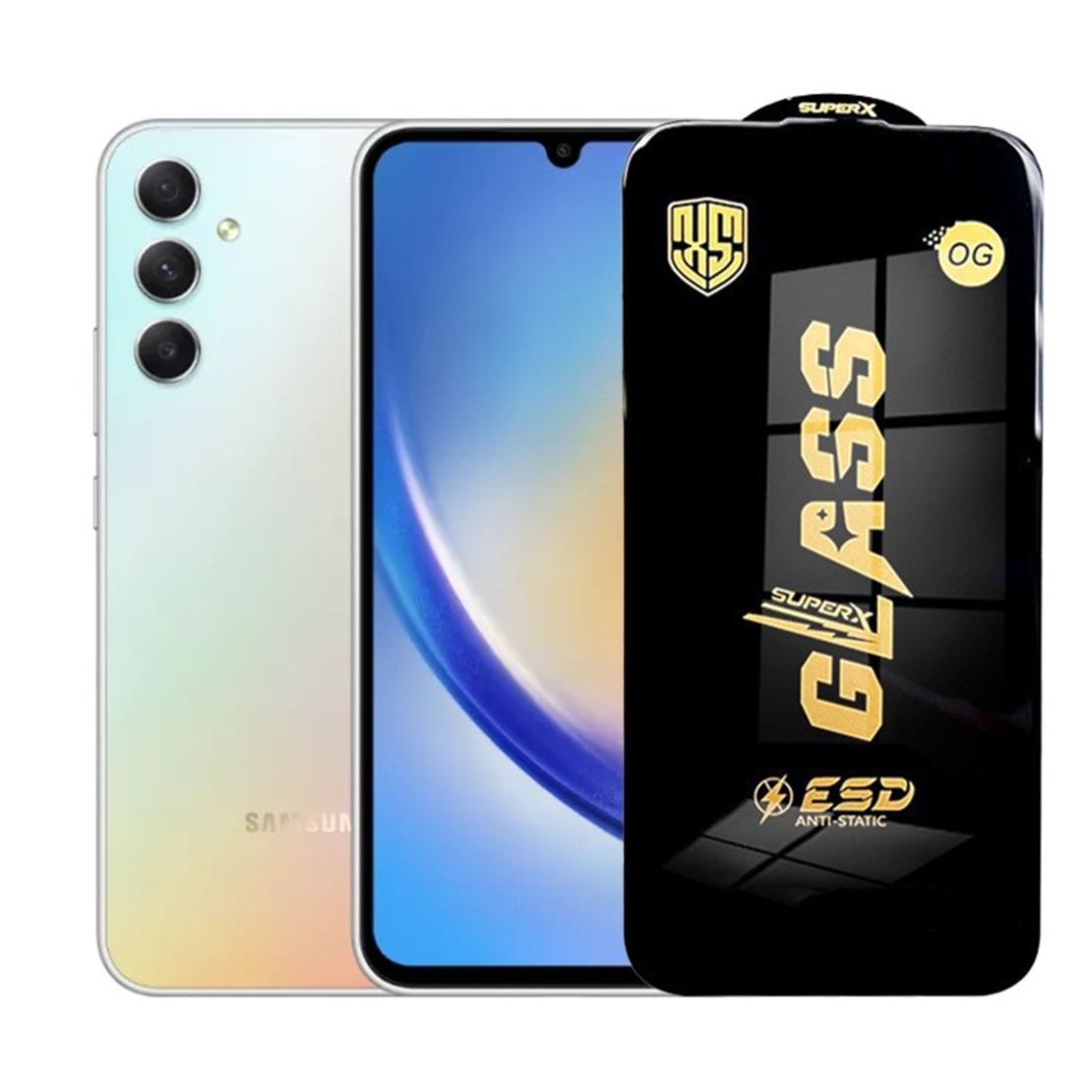 Folie de Protectie pentru Samsung Galaxy A34, Vafy, Sticla Securizata ESD, Margini Negre, Rezistenta la Zgirieturi, Antistatica, 0.35 mm, Transparenta