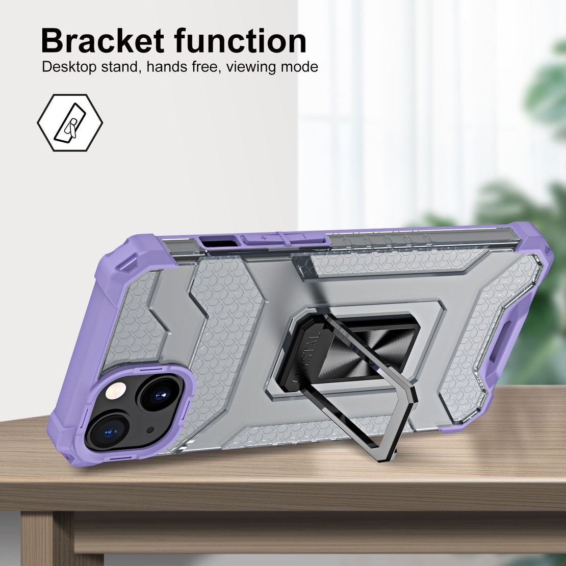 Husa de protectie Vafy compatibila cu Apple iPhone 13 Mini Acrylic Armor cu suport Mov