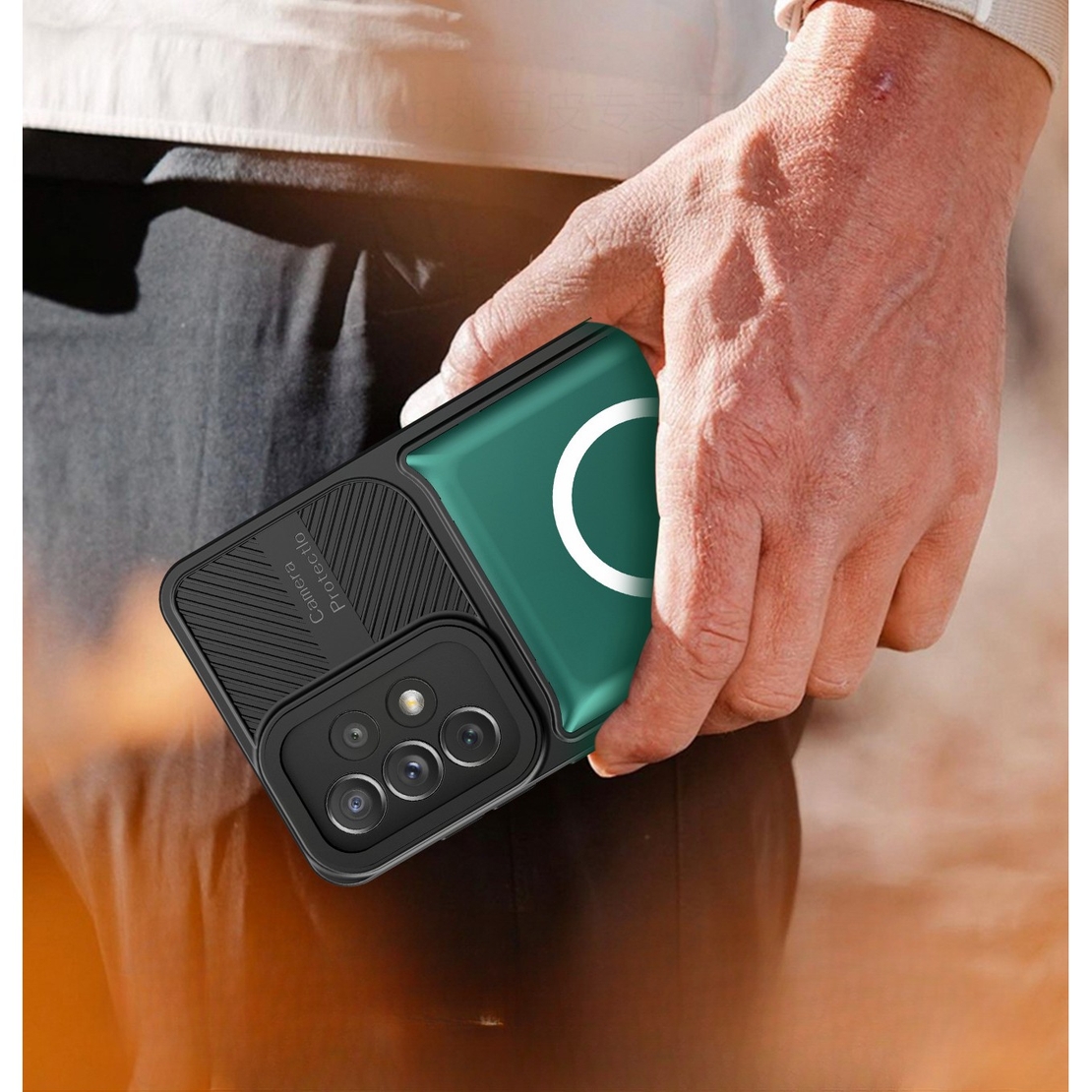 Husa pentru Apple iPhone 14 MagSafe, Urban Armor, Vafy, Verde inchis, suport magnetic