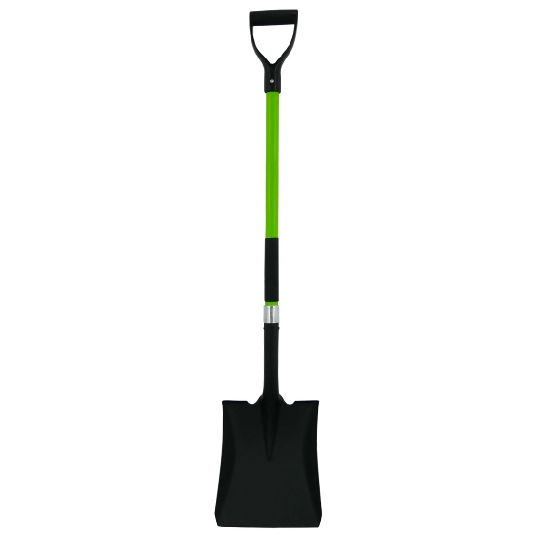 Lopata pentru nisip si pamant cu maner fibra de sticla 120 cm, cap din otel vopsit, negru si verde