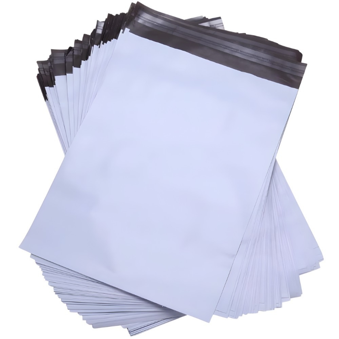Set 500 Pungi Curierat, 350x400x40mm, Grosime 50 Microni, Banda Adeziva pentru Sigilare, Alb la Exterior, Negru la Interior