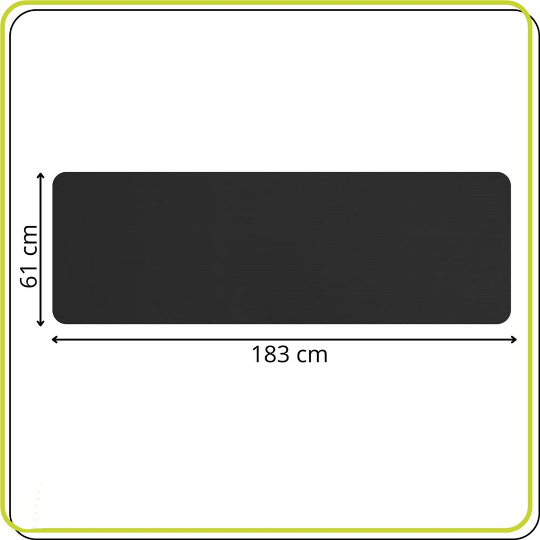 Saltea fitness antiderapanta din NBR, 183x61x2 cm, cu curea transport, negru