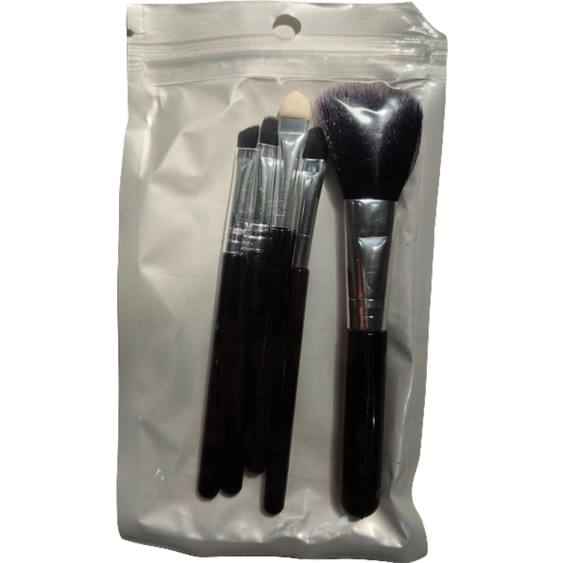 Set 5 Pensule de Machiaj, Flippy, de Voiaj, pentru Fard si Pudra, din Par Sintetic, Negru