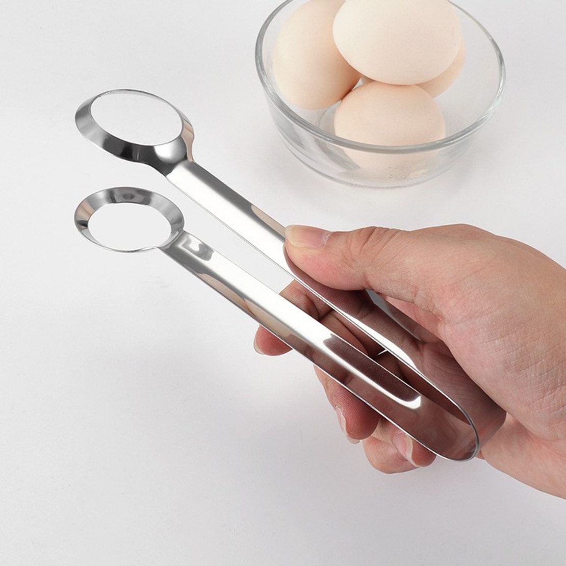 Cleste de Bucatarie, Vafy, Multifunctional, pentru Oua/Alimente/Salata, din Otel Inoxidabil, Gri