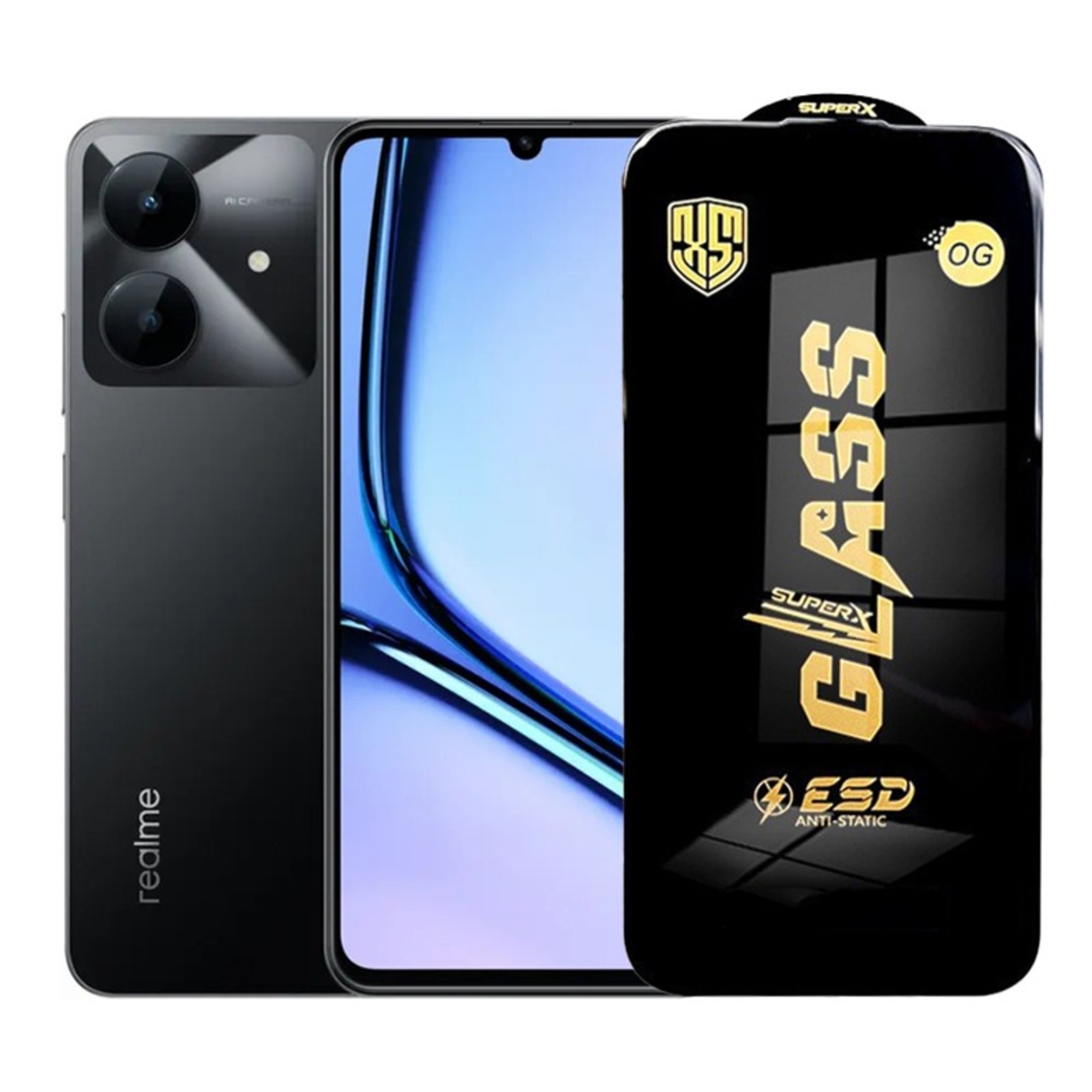 Folie de Protectie pentru Realme Note 60x, Vafy, Sticla Securizata ESD, Margini Negre, Rezistenta la Zgirieturi, Antistatica, 0.35 mm, Transparenta