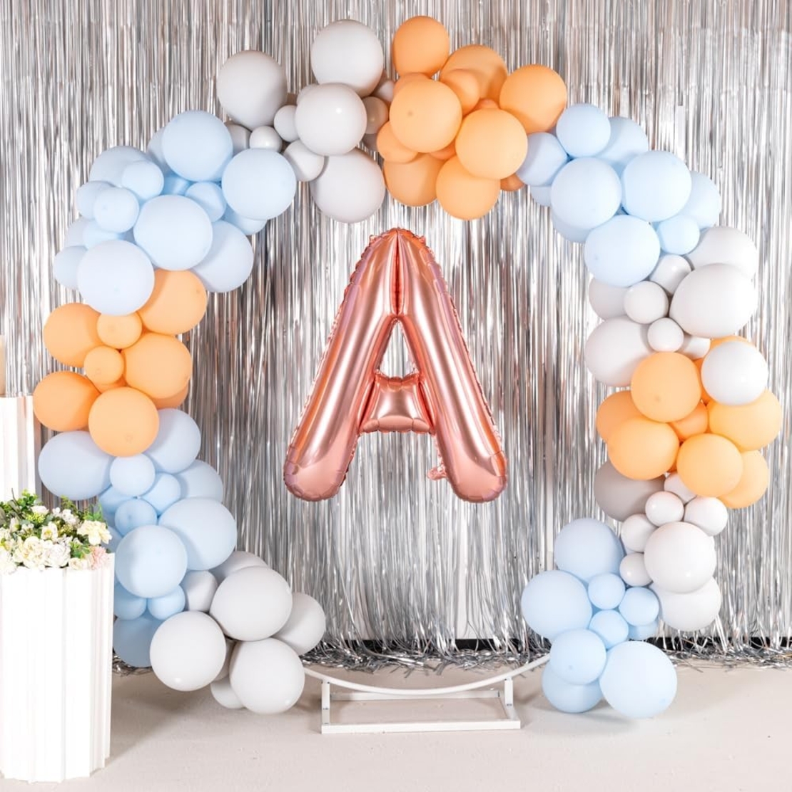 Balon Folie Metalizata Litera A, Flippy, 100 cm, Umflati cu Heliu sau Aer, Ambalaj Individual, Pai inclus, Rose Gold