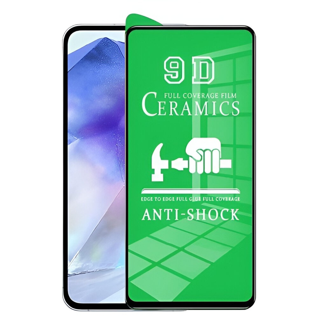 Folie de Protectie Ceramica, Vafy, Compatibila cu Samsung Galaxy A35 4G, A35 5G, Ceramics 9D, Antisoc, Margini Negre, Transparent