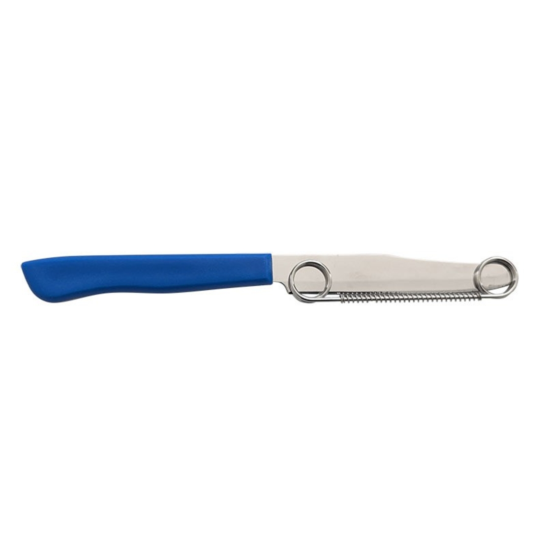 Cutit 2in1, Vafy, Feliere/Curatare, Grosime Feliere Reglabila, 22 cm, din Otel Inoxidabil, Albastru