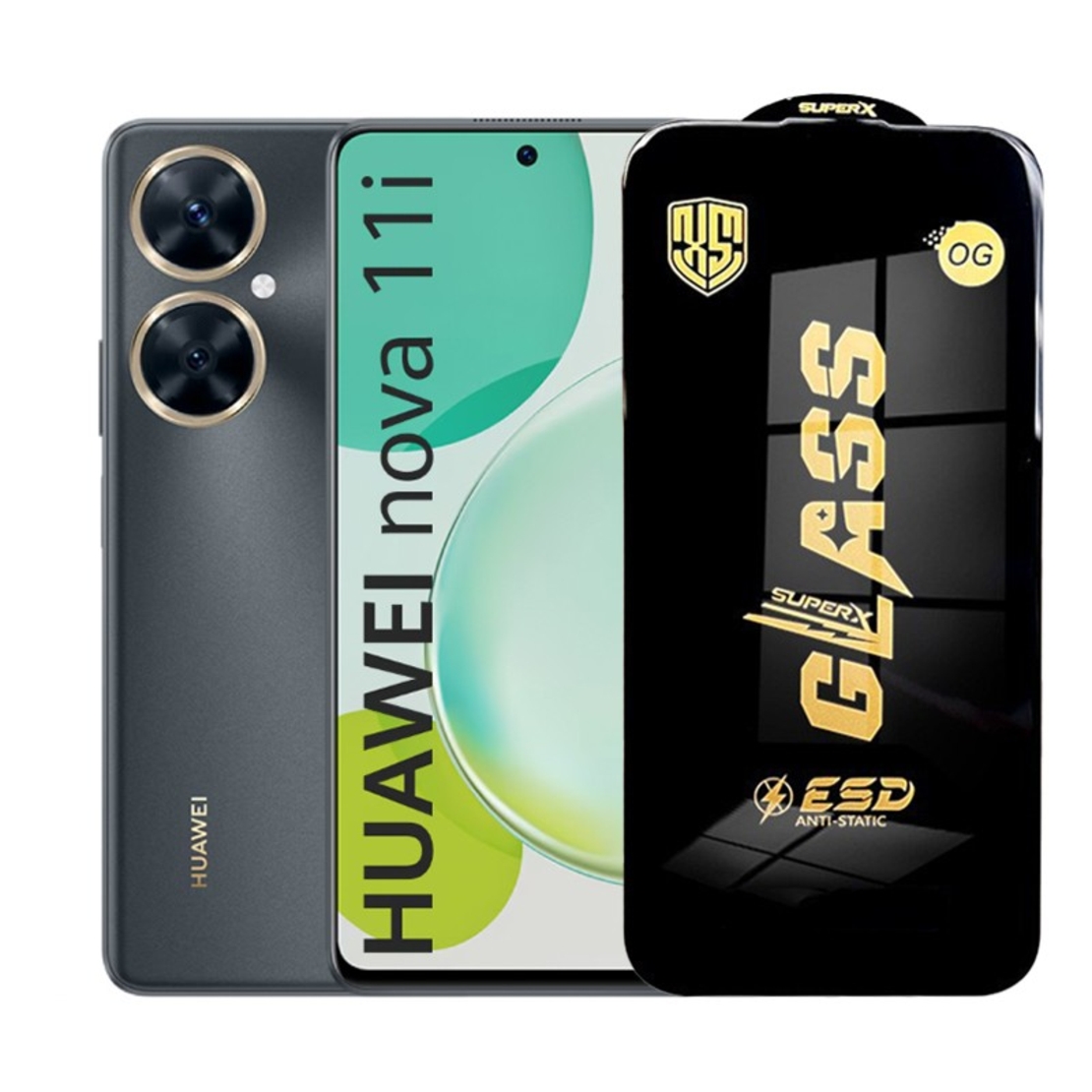Folie de Protectie pentru Huawei Nova 11 i, Vafy, Sticla Securizata ESD, Margini Negre, Rezistenta la Zgirieturi, Antistatica, 0.35 mm, Transparenta