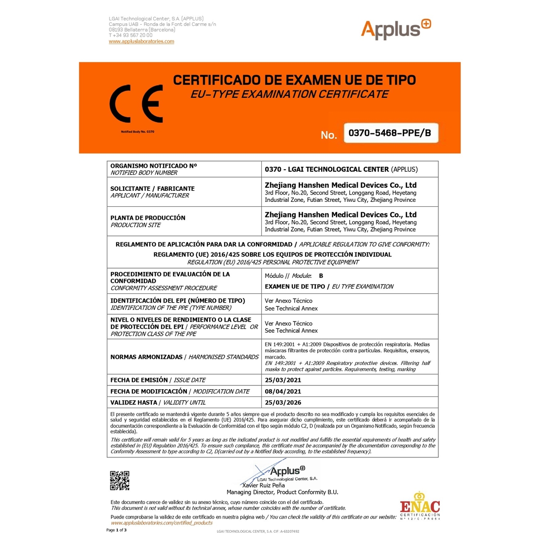 Set 3 bucati Masca de protectie faciala, Flippy, de unica folosinta pentru adulti, FFP2, KN95 CE 0370, 5 straturi, nesterila, ambalaj individual, Alb