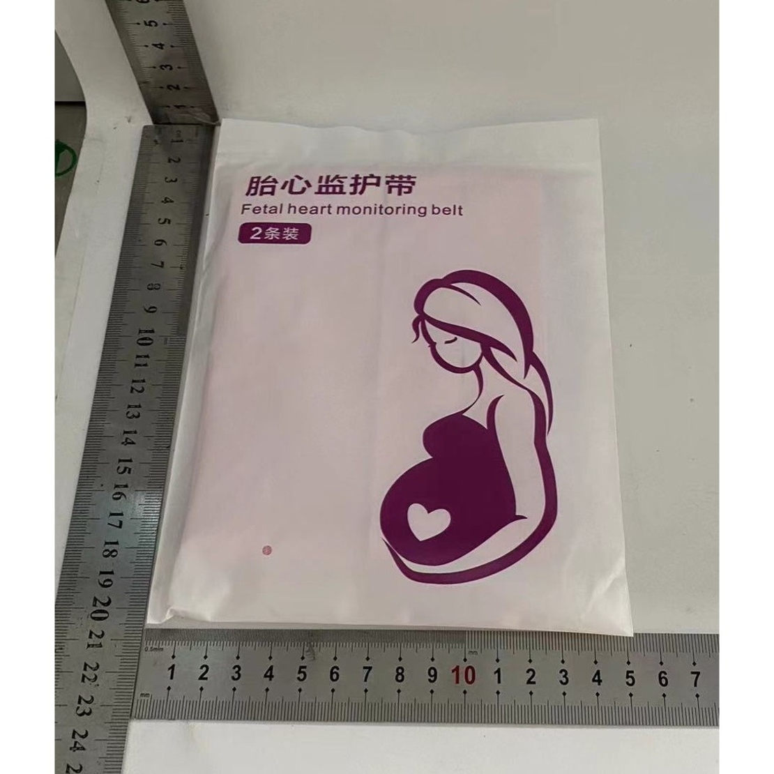Set 2 Centuri de Monitorizare a Ritmului Cardiac Fetal, Flippy, Material Moale si Elastic, 6 x 130 cm, Roz
