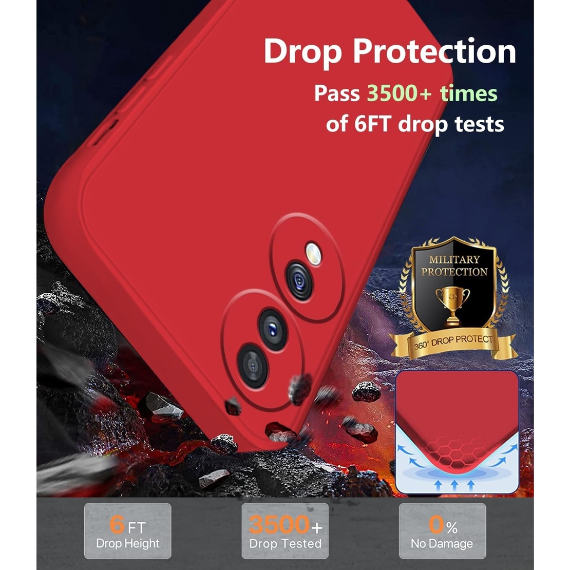 Husa de Protectie, Vafy, pentru Honor 70, Liquid Silicone, cu Microfibra pe Interior, Protectie Antisoc, Compatibil Incarcare Wireless, Rosu