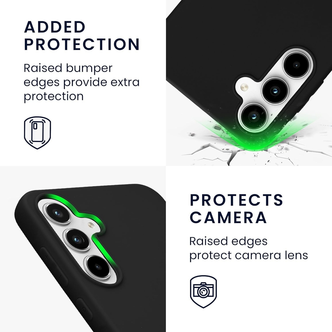 Husa de Protectie Matte TPU, Vafy, pentru Xiaomi Redmi 13C, Protectie Camera, Antisoc, Antizgariere, Antialunecare, Acoperire Completa, Negru