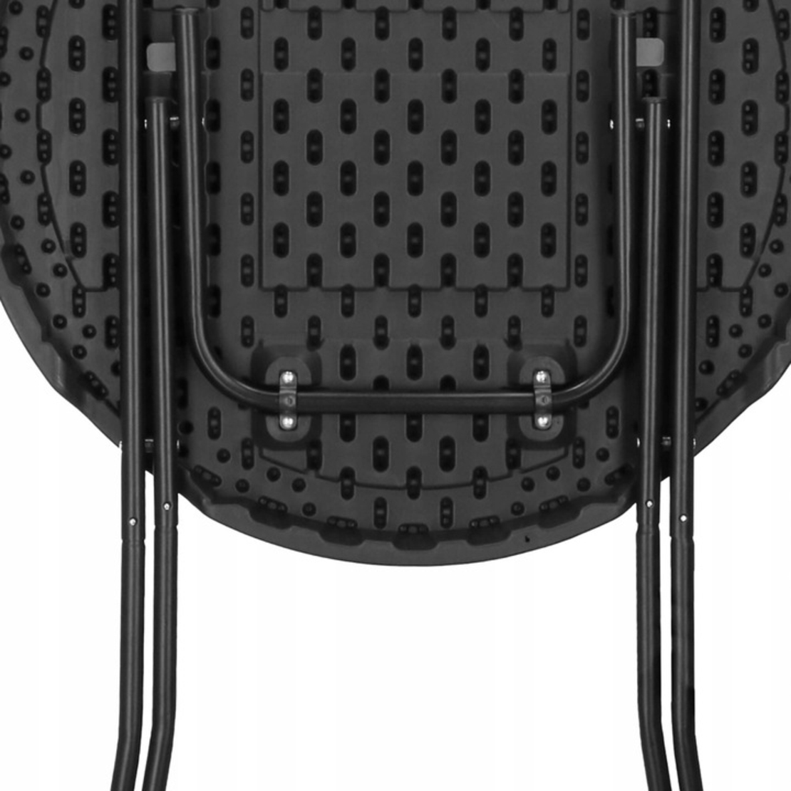 Masa catering profesionala pentru evenimente, inalta, cu picioare metal pliabile, rotunda, d 80 cm, h 110 cm, negru