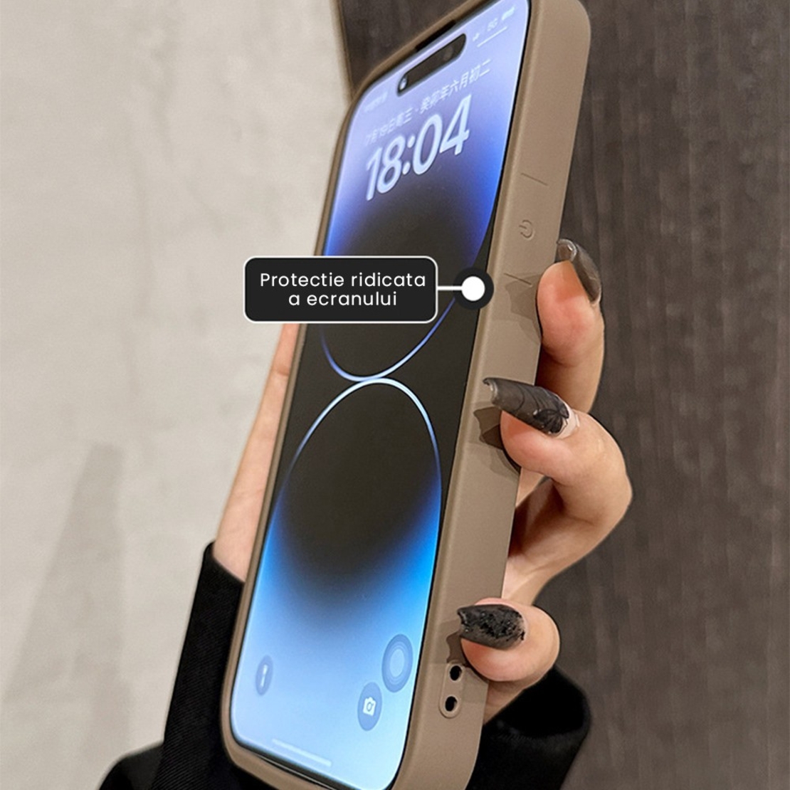 Husa de Protectie, Vafy, pentru Apple iPhone 13, Model Ursuleti 3D, Antisoc, Rezistenta la Impact, Protectie Camera, Maro