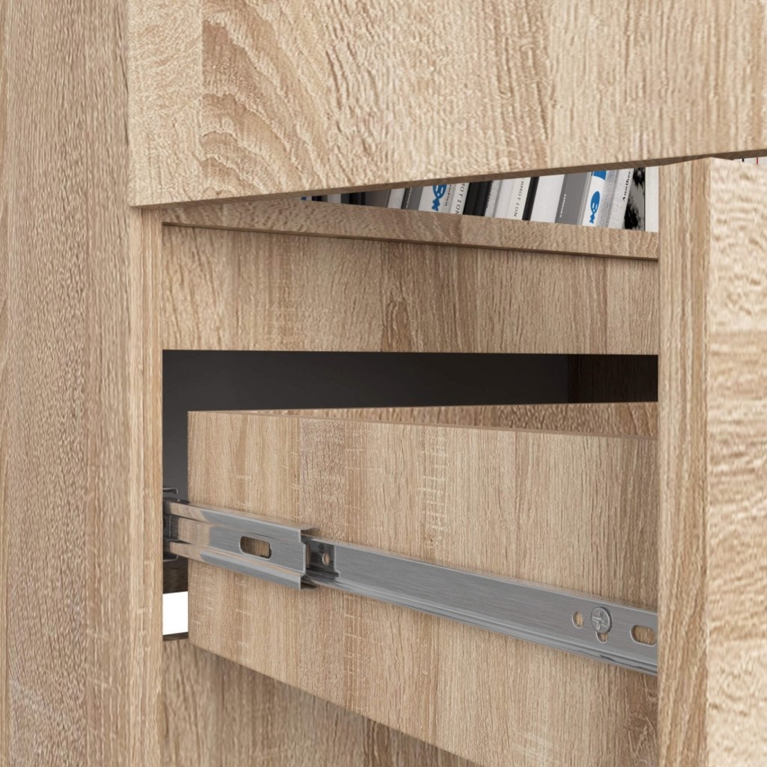 Dulap inchis cu 2 usi si sertar, 4 rafturi, PAL laminat 16 mm, 60x35x180 cm, stejar sonoma