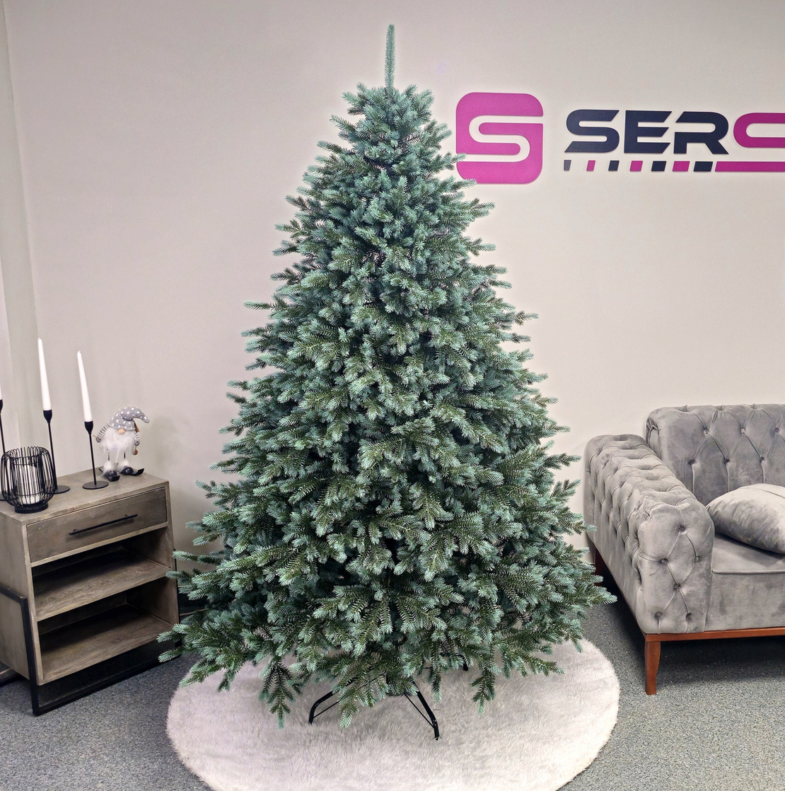 Brad artificial Christmas Deluxe by Sersimo, Alaska Select verde argintiu, integral 3D, 210 cm