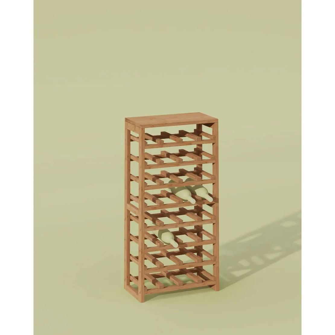 Suport sticle 5Five Linha bambus pentru 32 sticle, 45x24x89 cm, maro natural