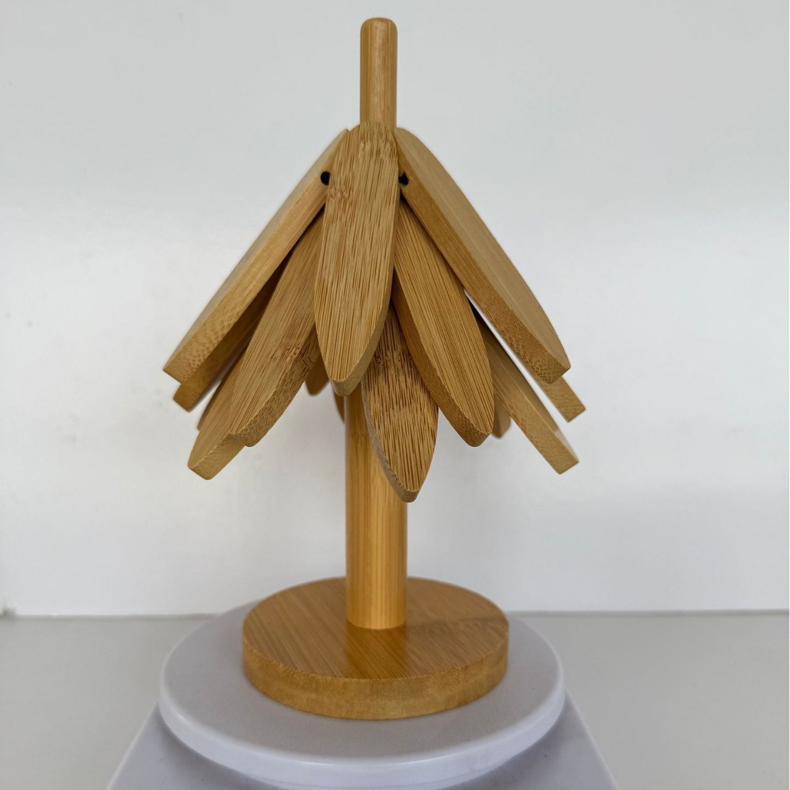 Suport Termic pentru Vase Fierbinti, Vafy, Bambus, Izolatie Termica, Rezistenta la Temperatura Inalta, 21 x 13.5 cm, Maro Deschis
