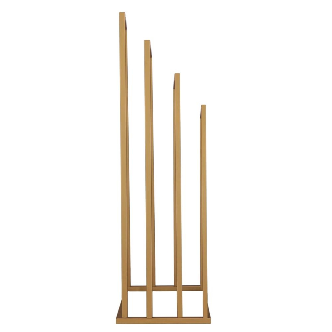 Suport metalic de baie pentru prosoape, cu 4 standuri, 96 cm, auriu mat