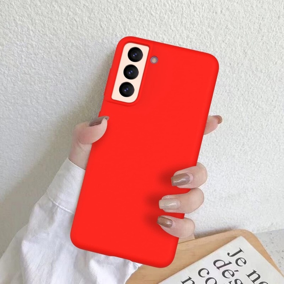 Husa protectie Vafy compatibila cu Samsung S21 5G Liquid Silicone Case Rosu