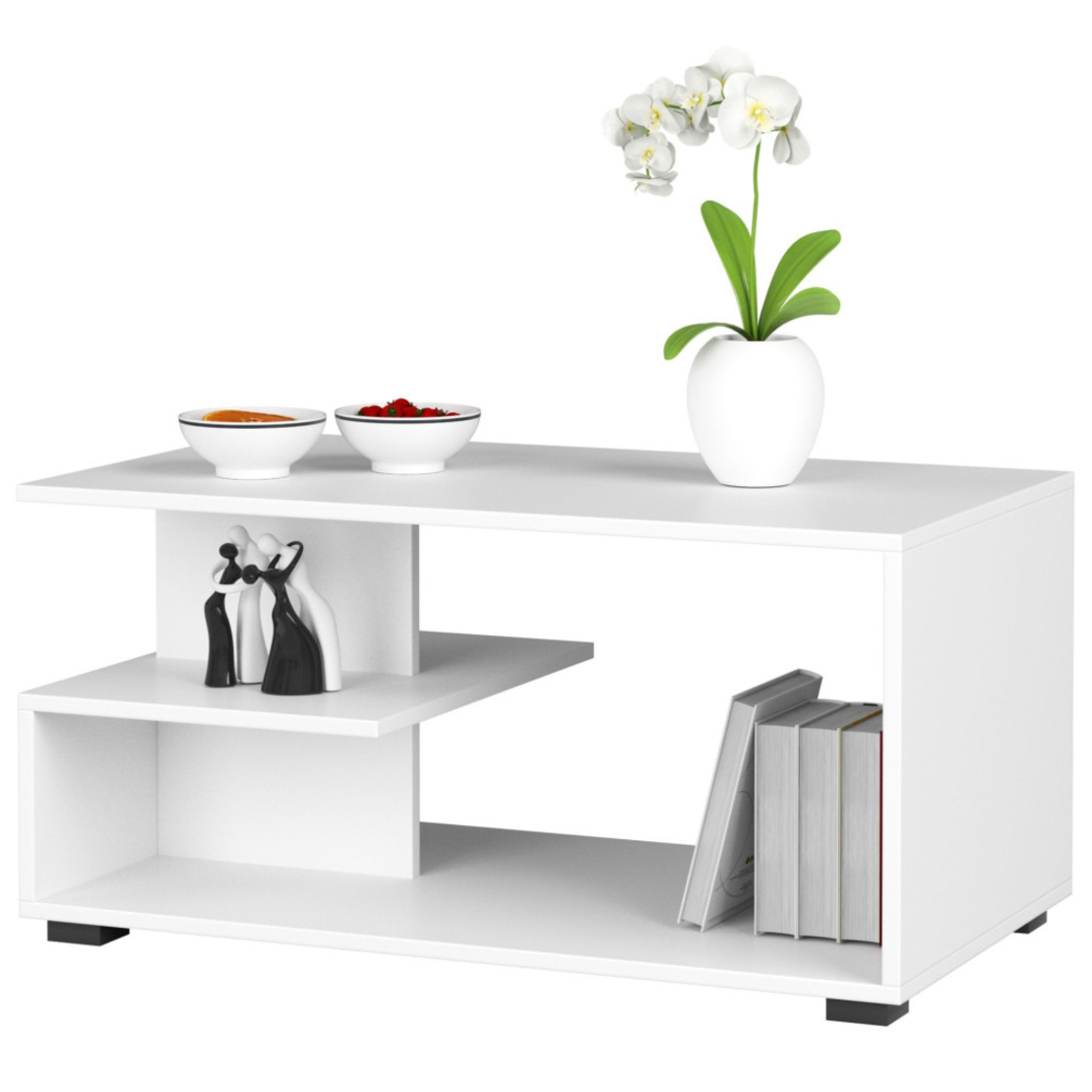Masuta de cafea, PAL laminat, 90x51x45 cm, alb