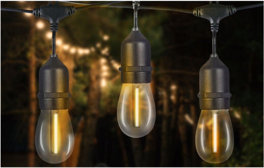 Ghirlanda luminoasa, LED, model Ariane, 10 becuri, 600cm, incarcare solara, lumina alb cald