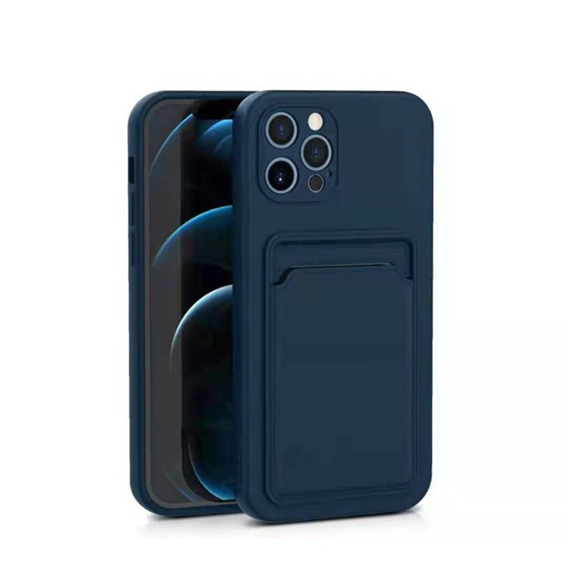 Husa protectie Vafy cu suport card compatibila cu Samsung Galaxy A32 4G Albastru inchis