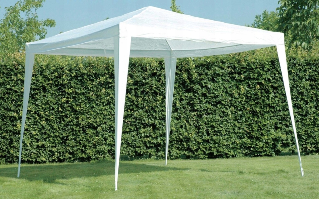 Cort pavilion de gradina, 300x300 cm, impermeabil cu rezistenta UV, alb