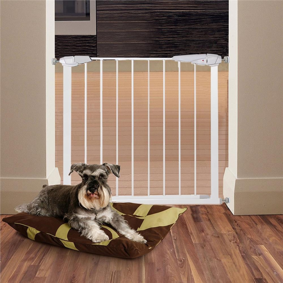 Poarta de siguranta Safety Gate pentru scari, ajustabila 111-120 cm, din otel, alba