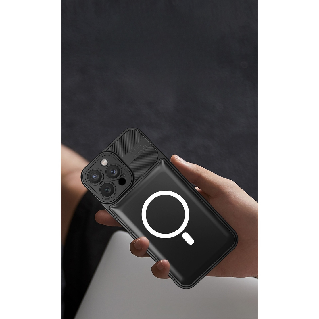 Husa pentru Apple iPhone 14 MagSafe, Urban Armor, Vafy, Negru, suport magnetic