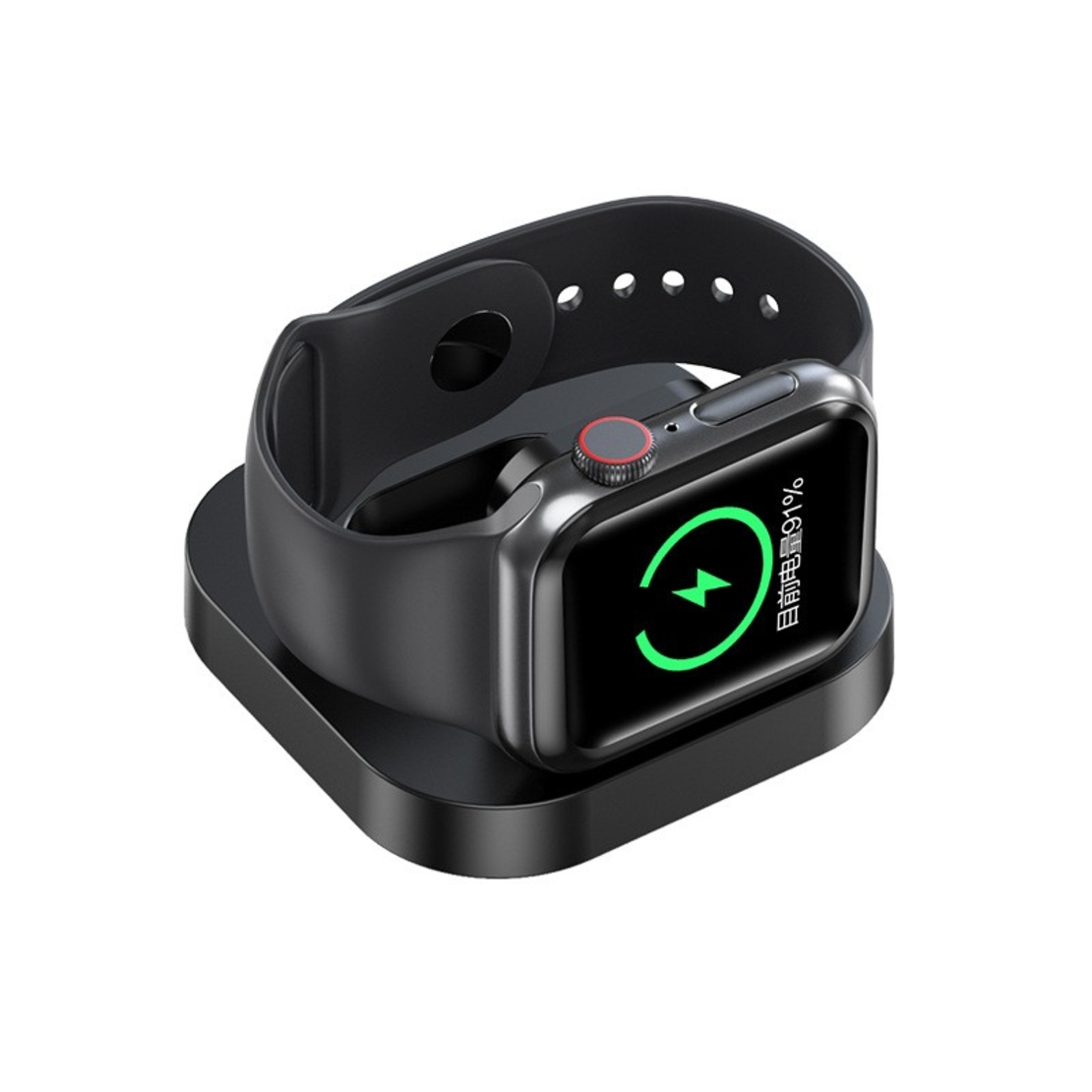 Incarcator Wireless pentru Smart iWatch, Vafy, Compatibil cu Apple iWatch 1/9, Magnetic Charger, Interfata TYPE-C, 3W, 7.5 x 7.5 x 1.2 cm, Pliabil, Negru