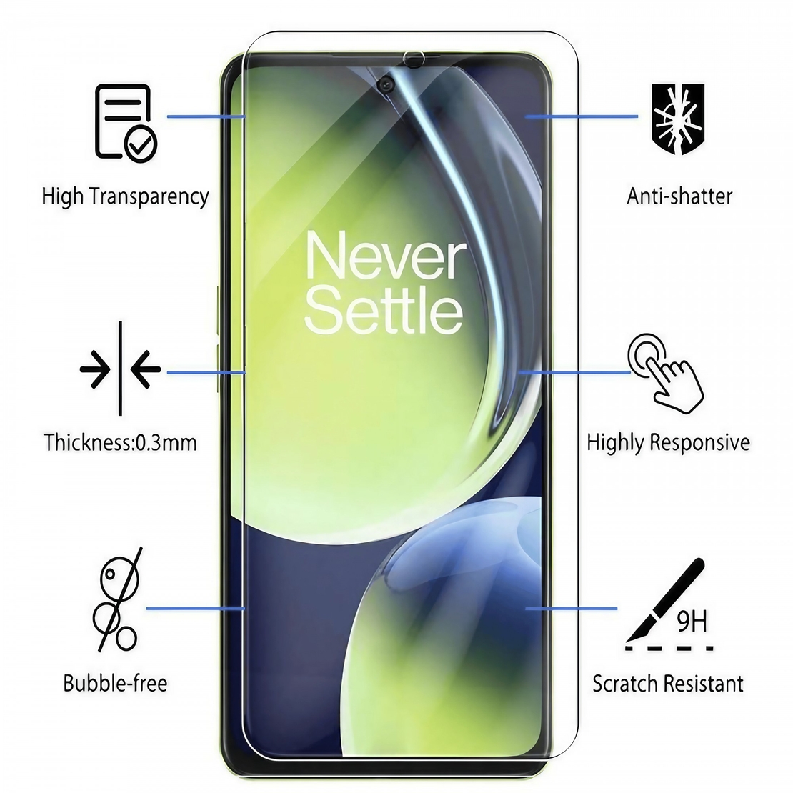 Folie Sticla Securizata, Vafy, Pentru One Plus Nord 3, 2.5D, HD, Transparenta