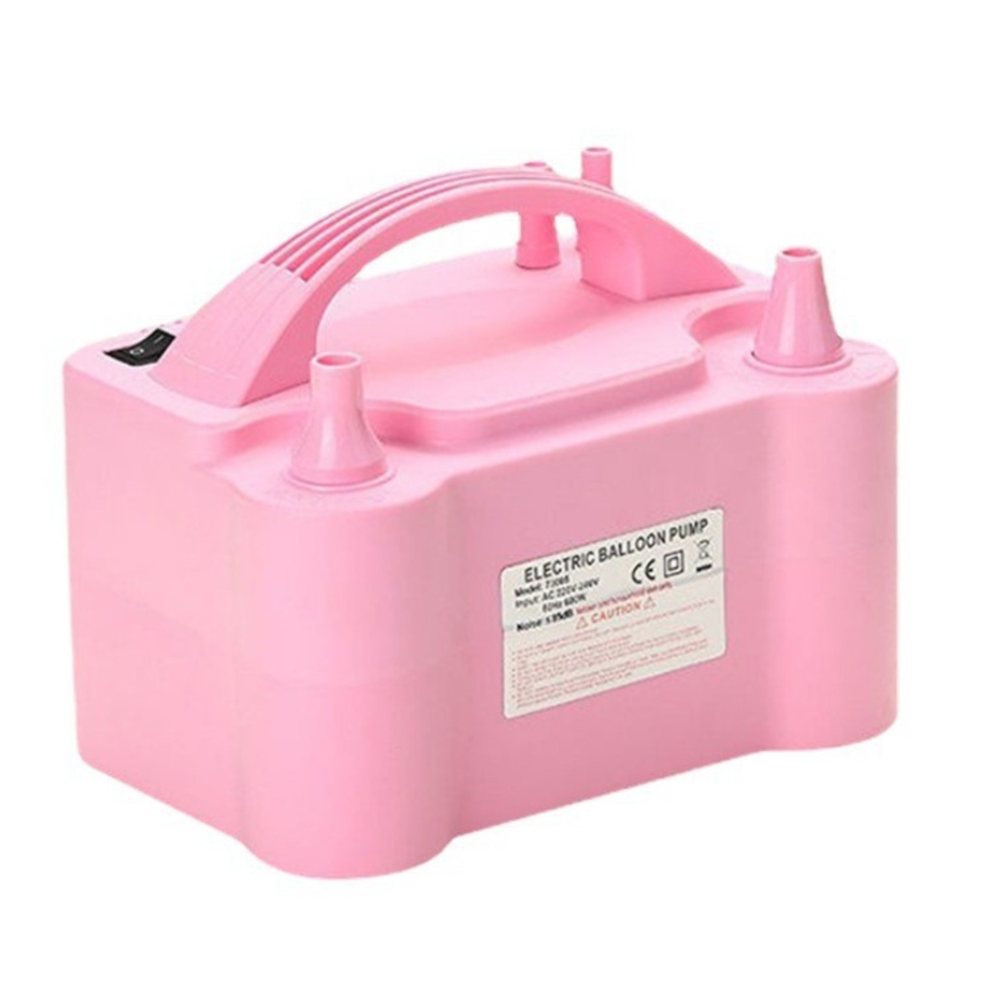Pompa Electrica Pentru Umflat Baloane, 600 W, Doua Capete de Umflat, din Plastic, 19.5 x 14 x 13 cm, Roz