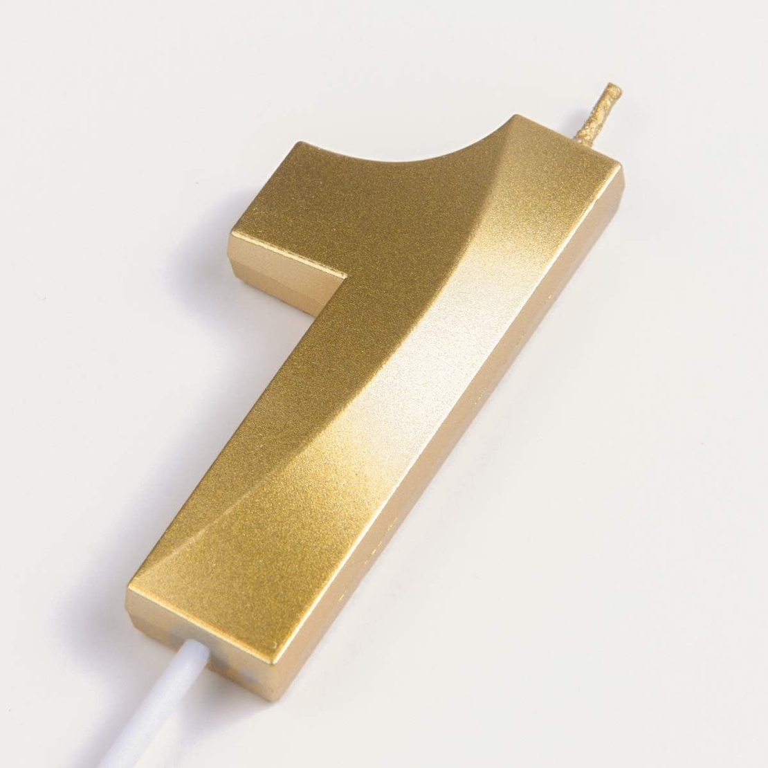 Lumanare Cifra 1, Flippy, Model Diamond, 5 x 3.4 cm, Auriu