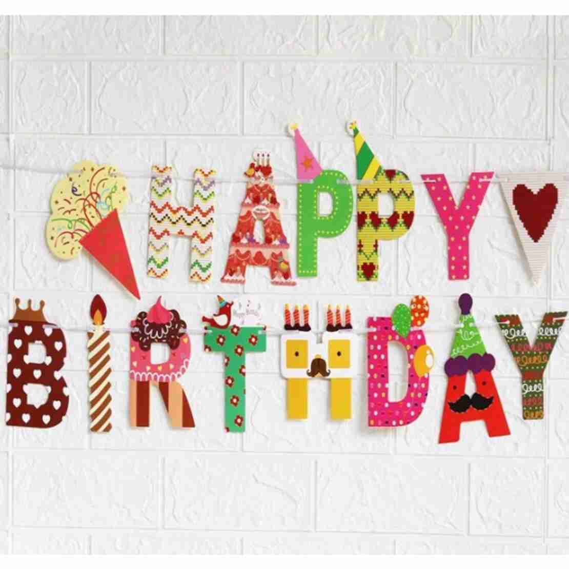 Banner Happy Birthday 100x200 cm, Flippy, Rola de Ata Inclusa, Tematica Candy, Multicolor