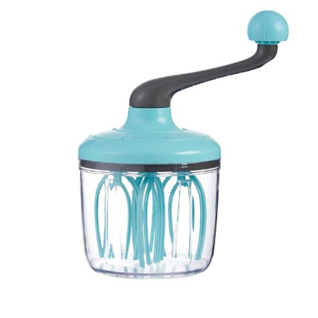 Mixer Manual, Flippy, pentru Oua Smantana Frisca Aluat, Maner Plastic, Usor de Utilizat si Depozitat, Bol Transparent, 24.5 x 11.5 cm Verde