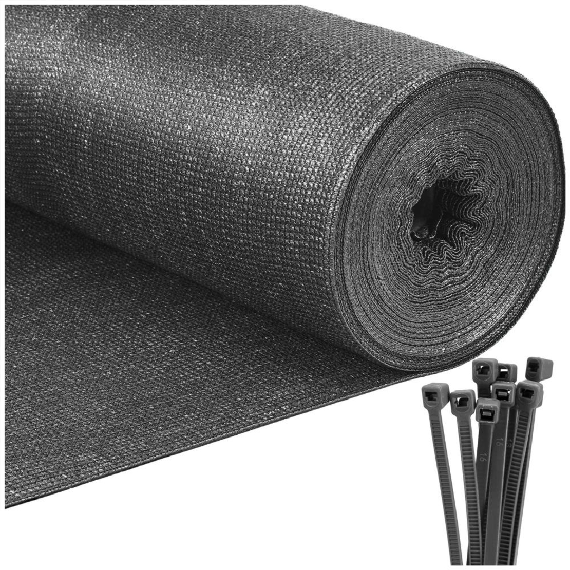 Plasa umbrire si intimitate pentru gard, 1.5m latime, 10m lungime, 185g densitate 95%, antracit deschis
