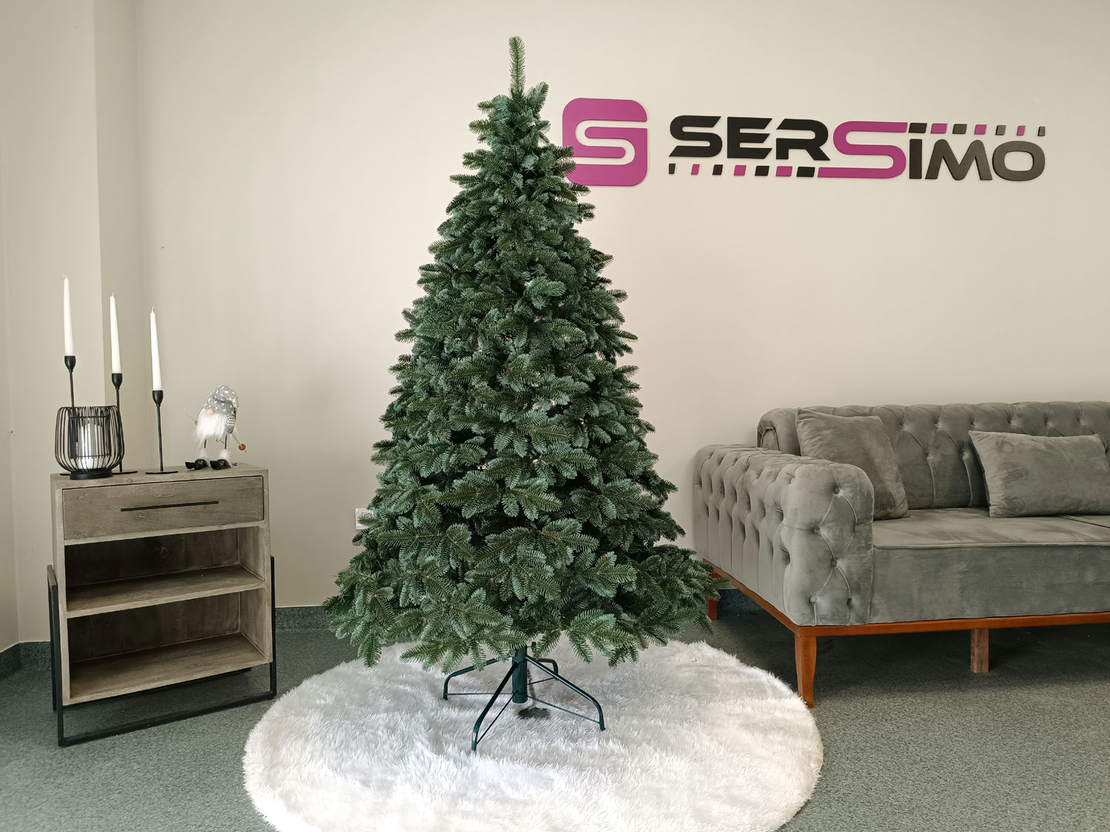 Brad artificial Christmas Deluxe by Sersimo, Canada argintiu, 3D,180cm