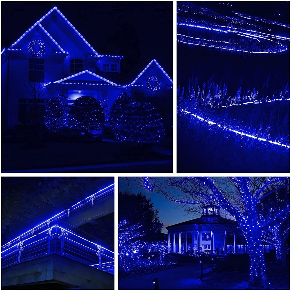 Instalatie Craciun, 10 m, 240 Led-uri, Furtun Luminos, Albastru, Transformator, Sectionabila, 220 V, Vafy