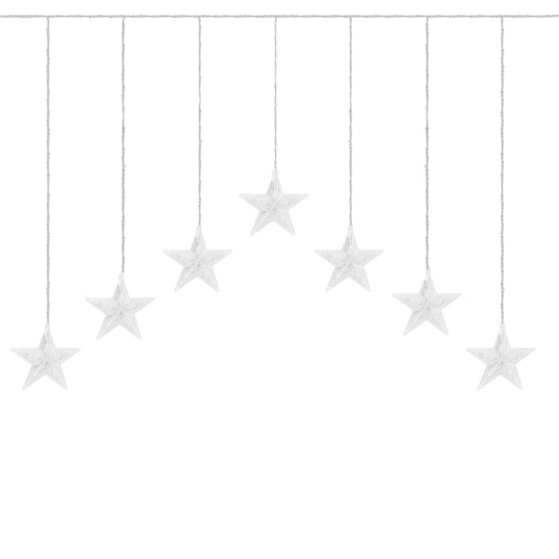 (DL) Ghirlanda luminoasa tip perdea cu stelute 72 LED-uri, 2m, pentru interior/exterior, iluminare alb