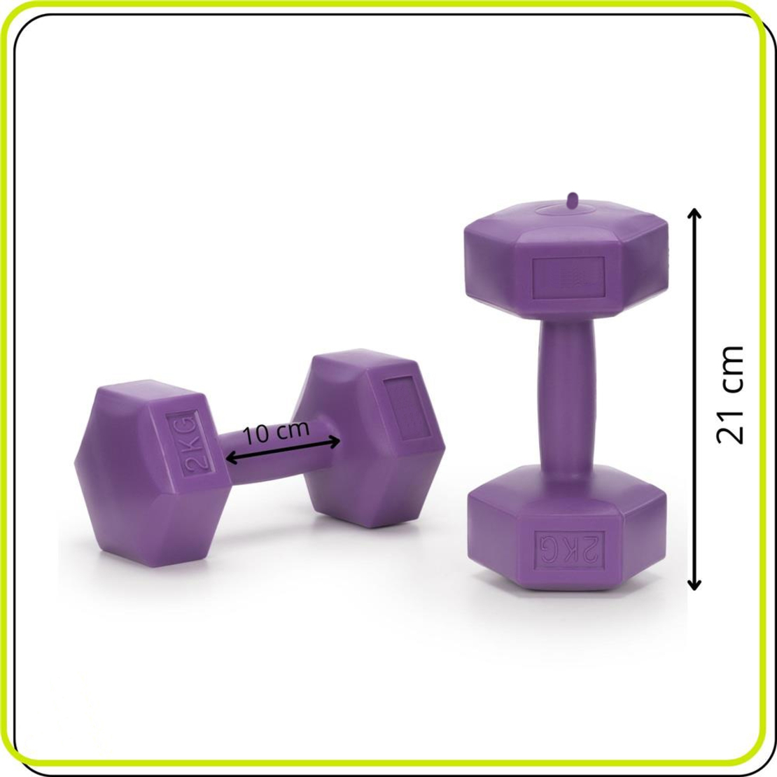 Set gantere hex 2x2 kg, bitum cu invelis rezistent PP, mov