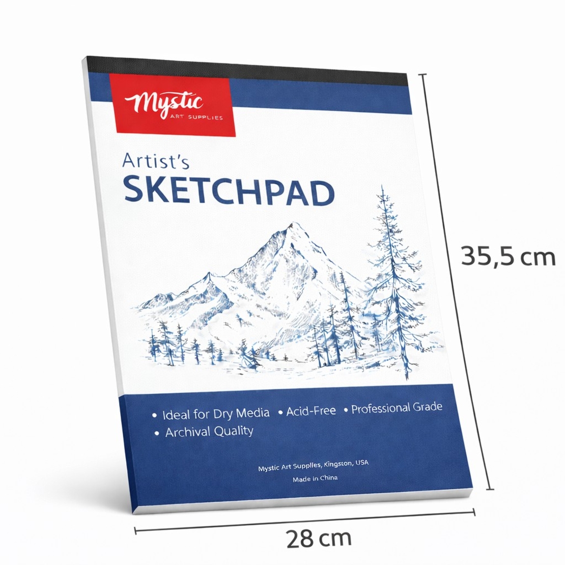 Caiet Schite Perfect Bound, Flippy, 50 File Hartie, 28 x 35,5 cm, Coperta Carton , Albastru