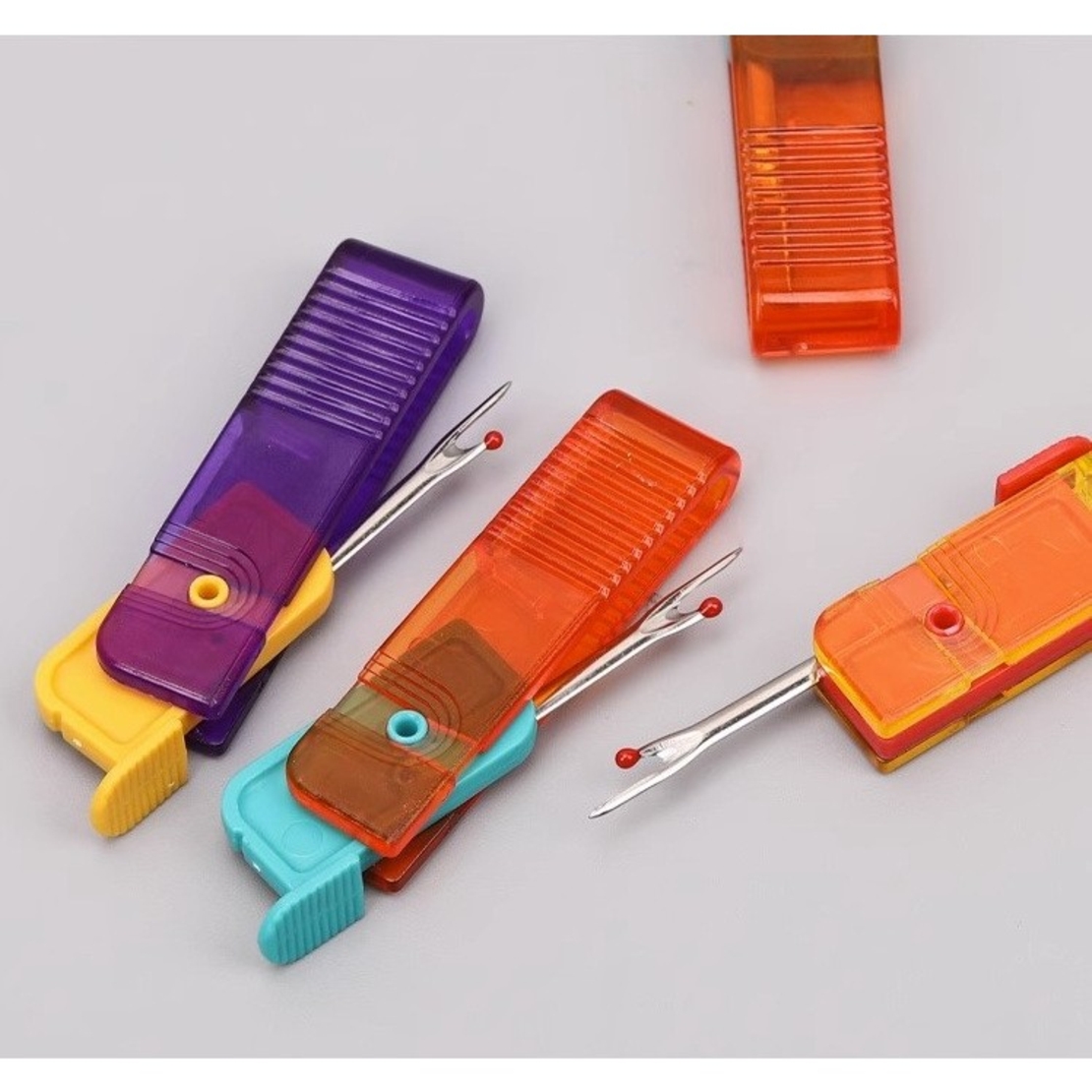 Dispozitiv pentru Descusut, Flippy, Taietor de Etichete, 1.7 x 7 cm, Pliabil, din Plastic, Albastru/Portocaliu