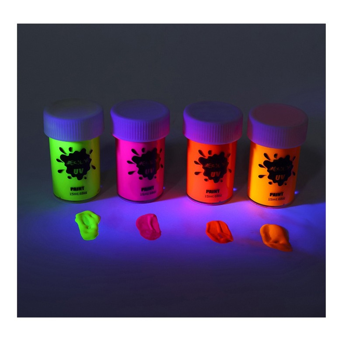 Vopsea pentru Fata si Corp, Flippy, cu Pigment Fosforescent UV, 15 ml, Portocaliu