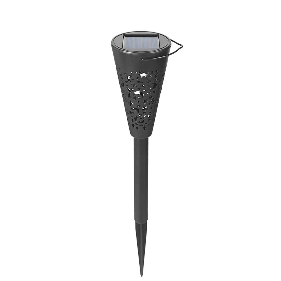 Set 12 Lampi Solare Led pentru Gradina, Flippy, Tip Torta, 36 x 6.8 cm, Buton On-Off, Lumina Alb Rece, Negru