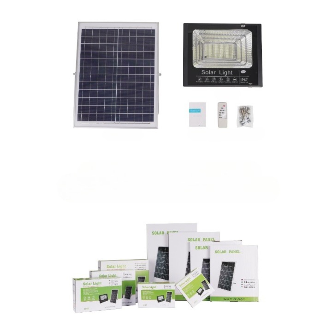 Proiector LED/Lampa solara de exterior Flippy, 22 cm x 27 cm, Rezistent la Apa IP67, cu Panou Solar, 220LED SMD, 100W, Senzor de lumina, Timer, cu Telecomanda, 2 moduri de iluminat, kit montaj inclus, Lumina Rece